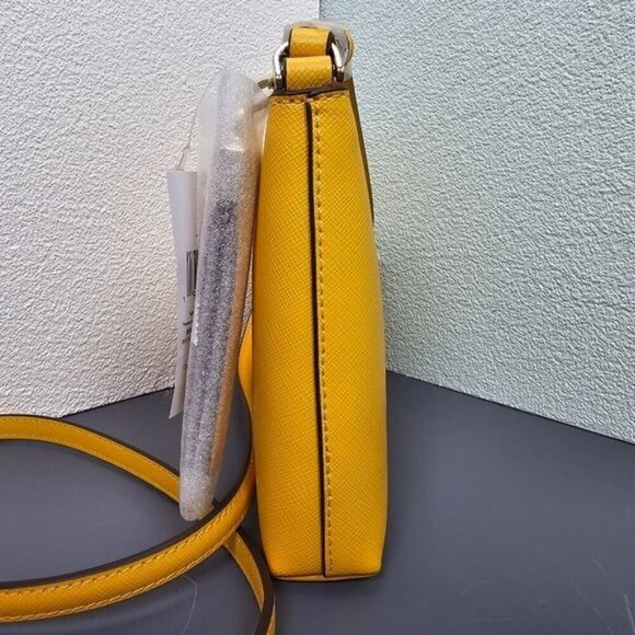 Kate Spade New York "Sadie" Daffodil Yellow Leather Crossbody Bag - Picture 3 of 13